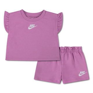 GIRL'S NIKE 2-PIECE FLEECE SHORT SET 'MAGENTA' 1MN024-P64