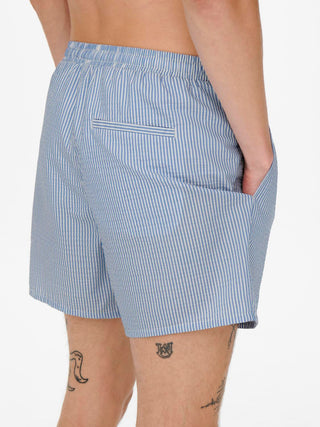 Maillot de bain Only & Sons en seersucker rayé Quiet Harbor 22021841