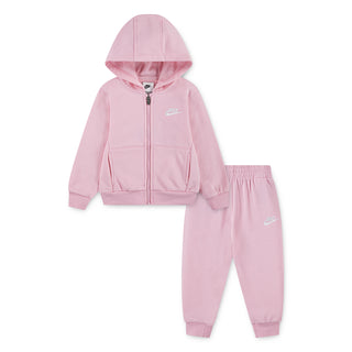 GIRLS NIKE FULL ZIP CLUB FLEECE SET 'SOFT PINK' 26L445-A0W