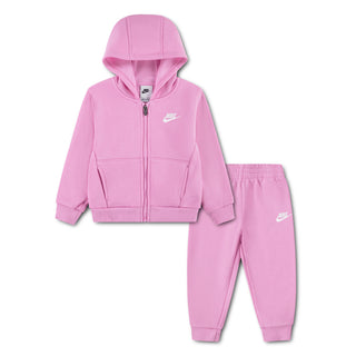 GIRLS NIKE FULL ZIP CLUB FLEECE SET 'PINK RISE' 26L445-AAH