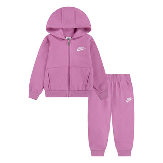 GIRLS NIKE FULL ZIP CLUB FLEECE SET 'MAGIC FLAMINGO' 26L445-ACG