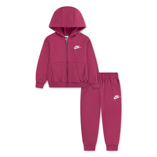 GIRLS NIKE FULL ZIP CLUB FLEECE SET 'SWEET BEET' 26L445-ADZ