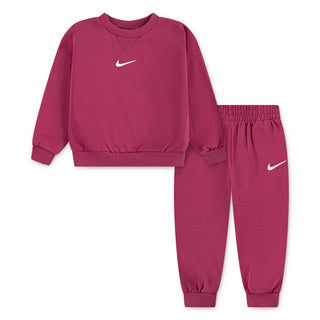 NIKE GIRLS FLEECE CREW SET 'SWEET BEET' 26M188-ADZ