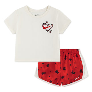 NIKE GIRLS CHERRY NK AOP TEMPO SET 'UNIVERSITY RED' 26N746-U10