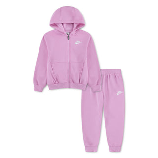 GIRLS NIKE FULL ZIP CLUB FLEECE SET 'PINK RISE' 36L445-AAH