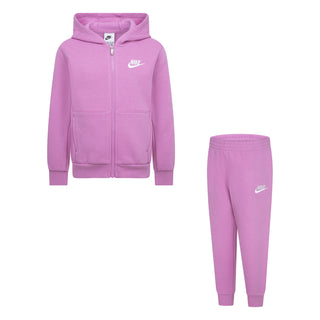 GIRLS NIKE FULL ZIP CLUB FLEECE SET 'MAGIC FLAMINGO' 36L445-ACG