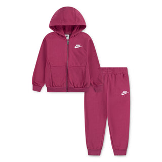 GIRLS NIKE FULL ZIP CLUB FLEECE SET 'SWEET BEET' 36L445-ADZ