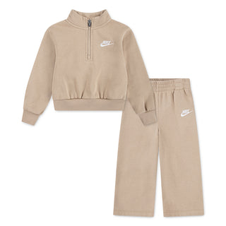 GIRLS NIKE WIDE LEG CLUB FLEECE SET 'HEMP' 36N265-X0L