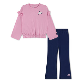 GIRLS NIKE CREW AND FLARE LEGGING SET 'MIDNIGHT NAVY' 36P283-U90