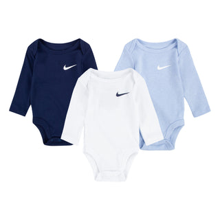 NIKE INFANT LONG SLEEVE 3PC BODYSUIT 'MIDNIGHT NAVY' 56K734-U90