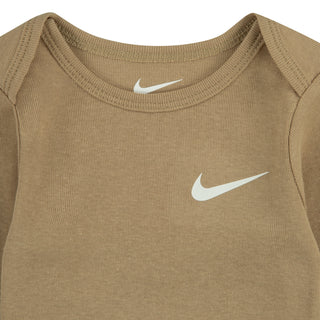 NIKE INFANT LONG SLEEEVE 3PC BODYSUIT "IVORY" 56K734-W67