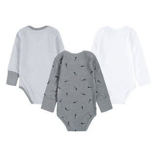 NIKE INFANT 3 PACK LONG SLEEVE BODYSUIT 'DARK GREY HEATHER' 56M164-042