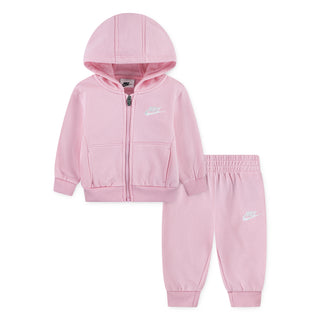 GIRLS NIKE FULL ZIP CLUB FLEECE SET 'SOFT PINK' 66L445-A0W
