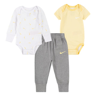 NIKE TODDLER 3 PIECE SET 'DARK GREY HEATHER/SOFT YELLOW' 66M165-GD5