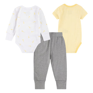 NIKE TODDLER 3 PIECE SET 'DARK GREY HEATHER/SOFT YELLOW' 66M165-GD5