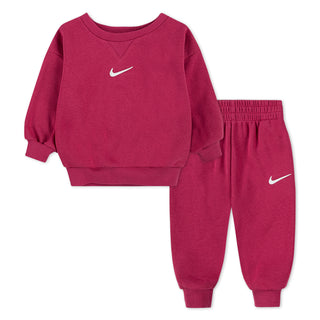 NIKE GIRLS FLEECE CREW SET 'SWEET BEET' 66M188-ADZ