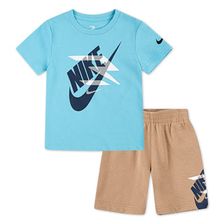 NIKE 3BRAND KIDS 2 PIECE ICON DUO SET 'TURQUOISE WAVES' 6Q0615-BEI