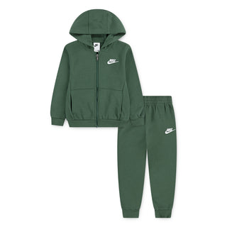 KIDS NIKE FULL ZIP CLUB FLEECE SET 'FIR' 76L445-F1J