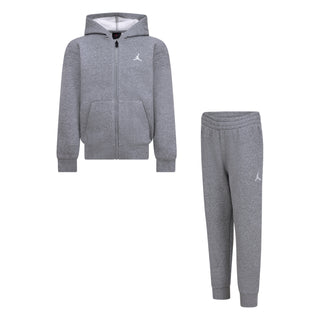 KID'S JORDAN BROOKLYN FLEECE FULL ZIP HOODIE SET "GREY" 85D325-GEH