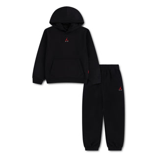 KIDS AIR JORDAN BROOKLYN FLEECE 2-PIECE SET 'BLACK/RED' 85G023-023