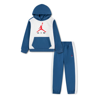 KIDS AIR JORDAN BROOKLYN LOGO FLEECE 2-PIECE SET 'ROYAL/WHITE' 85G184-UGG
