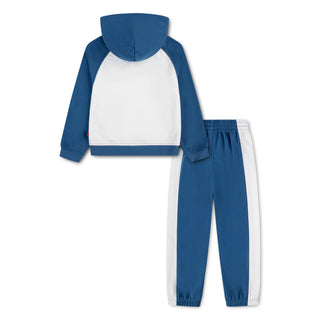 KIDS AIR JORDAN BROOKLYN LOGO FLEECE 2-PIECE SET 'ROYAL/WHITE' 85G184-UGG