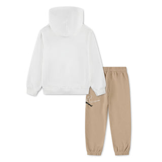 KIDS AIR JORDAN JUMPMAN SWEATSUIT 2-PIECE 'WHITE/BEIGE' 85G226-X0L