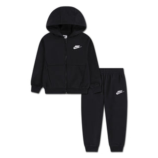 KIDS NIKE FULL ZIP CLUB FLEECE SET 'BLACK' 86L445-023