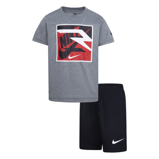 NIKE 3BRAND KIDS DRI FIT BLOCK SET 'CARBON HEATHER' 8Q0626-GEH