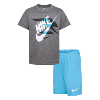 NIKE 3BRAND KIDS DRI- FIT 2 PIECE SET 'CHLORINE BLUE' 8Q0643-B8X