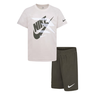 NIKE 3BRAND KIDS DRI- FIT 2 PIECE SET 'CARGO' 8Q0643-EBD