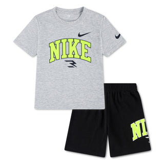 KID'S NIKE 3BRAND SHORT SET 'WHITE/NEON' 8Q1424-C87