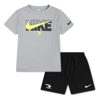 KID'S NIKE 3BRAND 2-PIECE SHORT SET 'HEATHER GREY' 8Q1427-C87