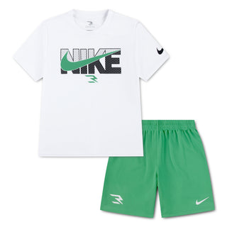 KID'S NIKE 3BRAND 2-PIECE SHORT SET 'APEX GREEN' 8Q1427-E1X