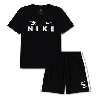 KID'S NIKE 3BRAND 2-PIECE SHORT SET 'BLACK/WHITE' 8Q1541-023
