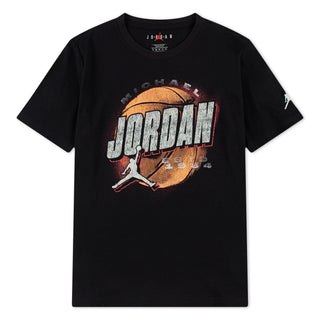 BOYS AIR JORDAN DISTRESSED CHROME T-SHIRT 'BLACK' 95F191-023