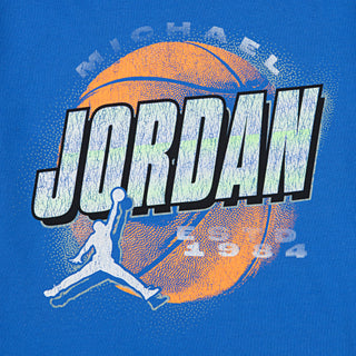 BOYS AIR JORDAN DISTRESSED CHROME T-SHIRT 'SPORT BLUE' 95F191-BB7