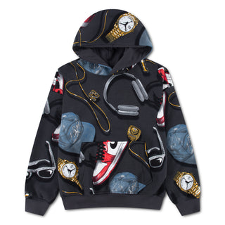 KIDS JORDAN AOP HOODIE 'OFF NOIR' 95G383-G0T