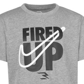 NIKE 3BRAND KIDS FIRED UP SWOOSH TEE 'CARBON HEATHER' 9Q0452-GEH
