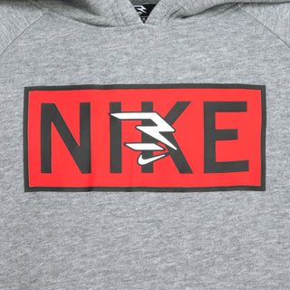 NIKE 3BRAND KIDS PLATE LOGO HOODIE 'CARBON HEATHER' 9Q0867-GEH