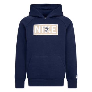 NIKE 3BRAND KIDS PLATE LOGO HOODIE 'MIDNIGHT NAVY' 9Q0867-U90