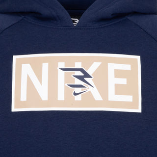NIKE 3BRAND KIDS PLATE LOGO HOODIE 'MIDNIGHT NAVY' 9Q0867-U90