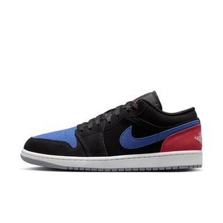 MENS AIR JORDAN ONE LOW "BLACK/SUMMIT WHITE-TRUE BLUE-VARSITY RED" 553558-049