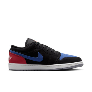 MENS AIR JORDAN ONE LOW "BLACK/SUMMIT WHITE-TRUE BLUE-VARSITY RED" 553558-049