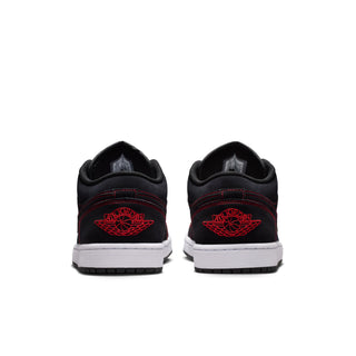 MENS AIR JORDAN ONE LOW "BLACK/UNIVERSITY RED-WHITE" 553558-076
