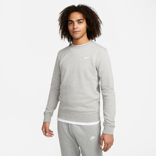 MEN'S NIKE SOLO SWOOSH FLEECE CREW-NECK "DK GREY HEATHER" 611467-063