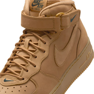 MENS NIKE AIR FORCE ONE MID '07 PREMIUM QS "FLAX/WHEAT" 715889-200