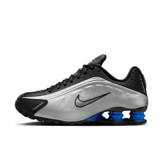 WOMEN'S NIKE SHOX R4 'BLACK/METALLIC SILVER-RACER BLUE' AR3565-006