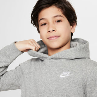 NIKE KIDS SPORTSWEAR CLUB FLEECE HOODIE 'HEATHER GREY' BV3757-063