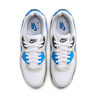 MEN'S NIKE AIR MAX 90 'WHITE/BLUE CRYSTAL-LT SMOKE GREY-BLACK' DM0029-122
